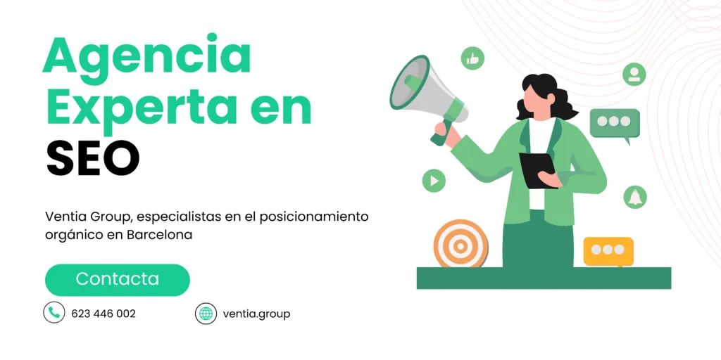 Creatividad de Ventia Group sobre servicios de SEO y GEO en Barcelona