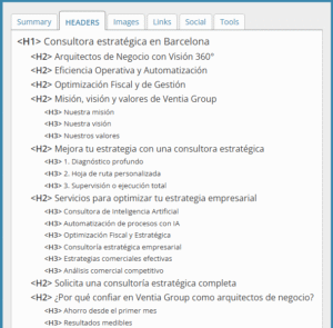 Etiquetas HTML de Ventia Group