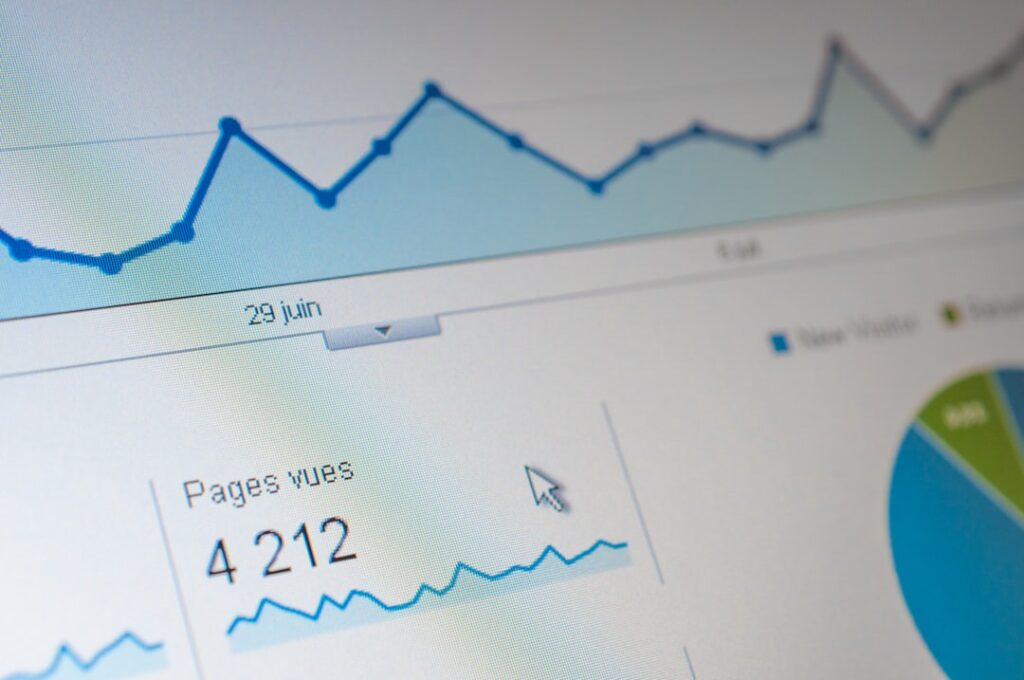 Gráfico de Ventia Group mostrando el análisis de visitas web para mejorar el posicionamiento SEO de empresas en España.