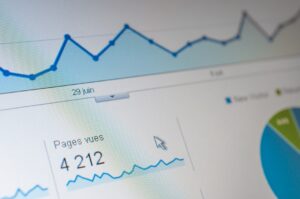 Gráfico de Ventia Group mostrando el análisis de visitas web para mejorar el posicionamiento SEO de empresas en España.